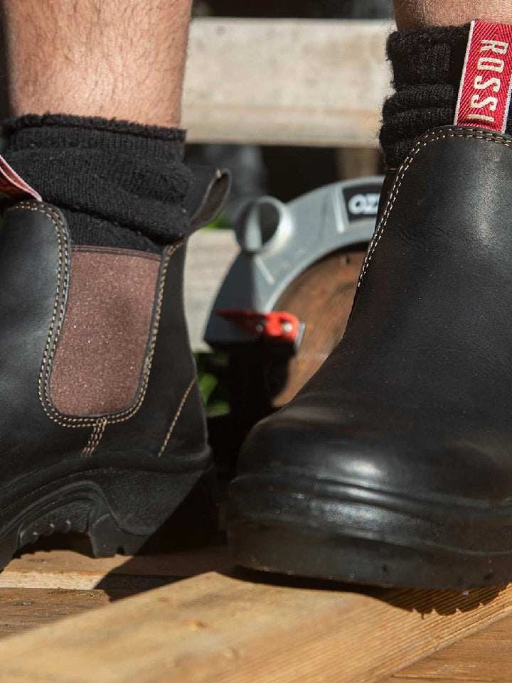 Rossi Boots 906 Boulder Non-Safety Elastic Sided Work Boot - Claret