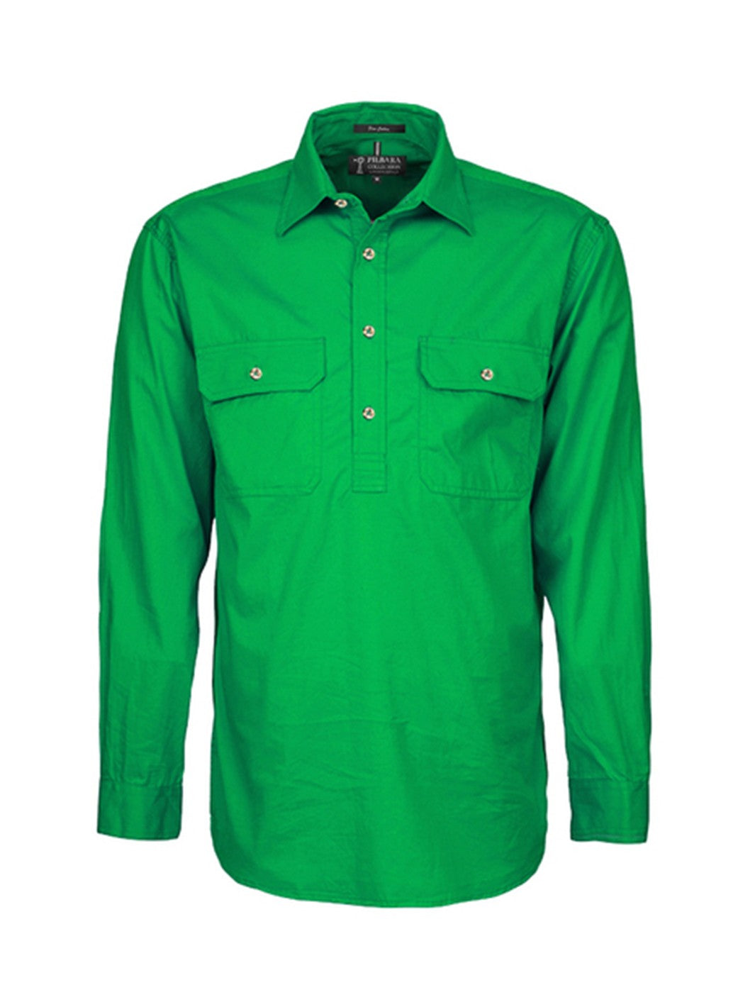 Ritemate Mens Pilbara Closed Front L/s Shirt Rm200cf [clr:azure Sz:6xl]