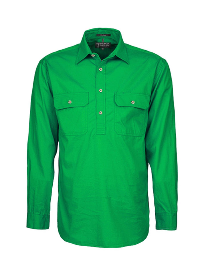 Ritemate Mens Pilbara Closed Front L/s Shirt Rm200cf [clr:azure Sz:6xl]