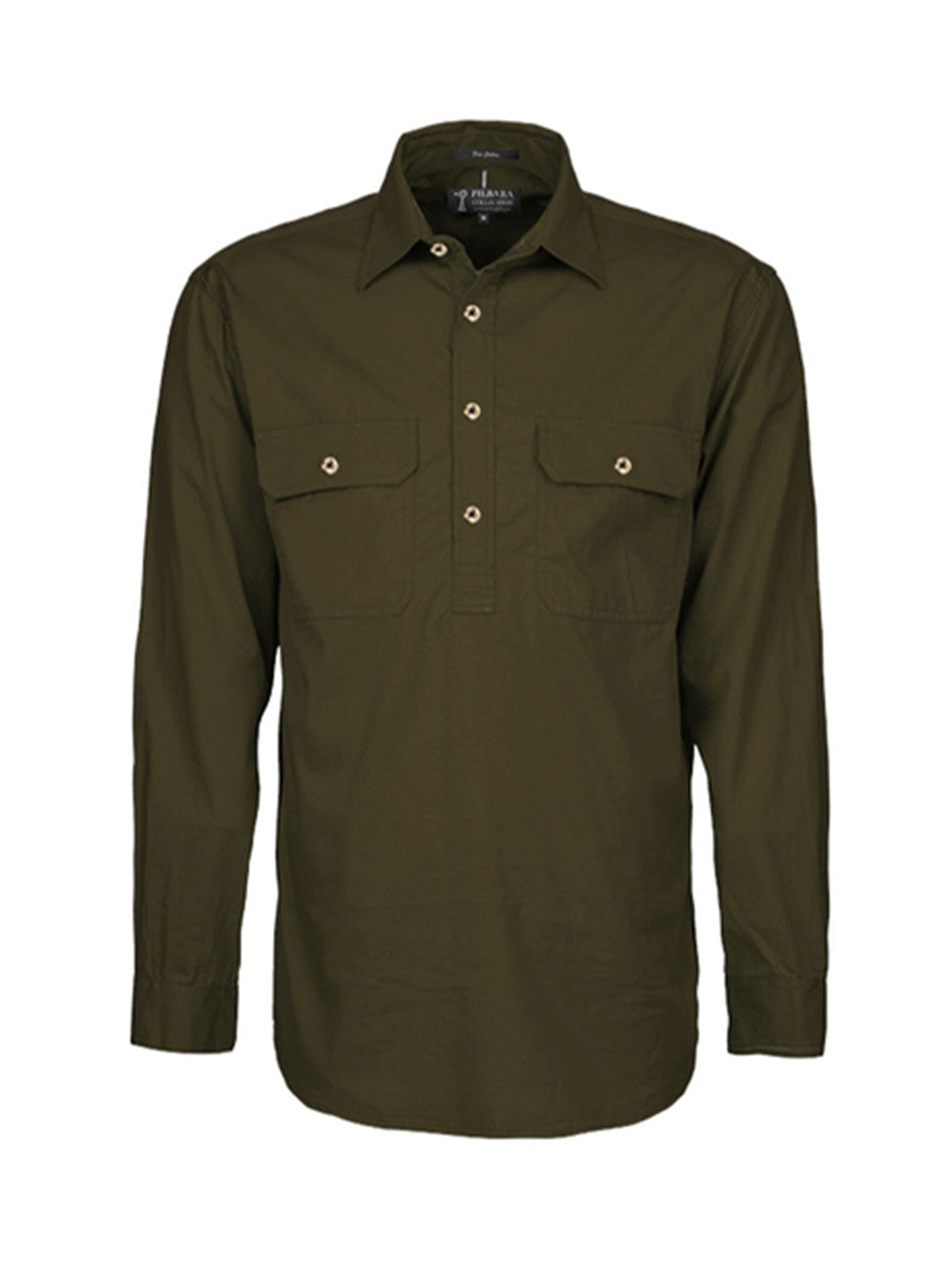 Ritemate Mens Pilbara Closed Front L/s Shirt Rm200cf [clr:azure Sz:6xl]