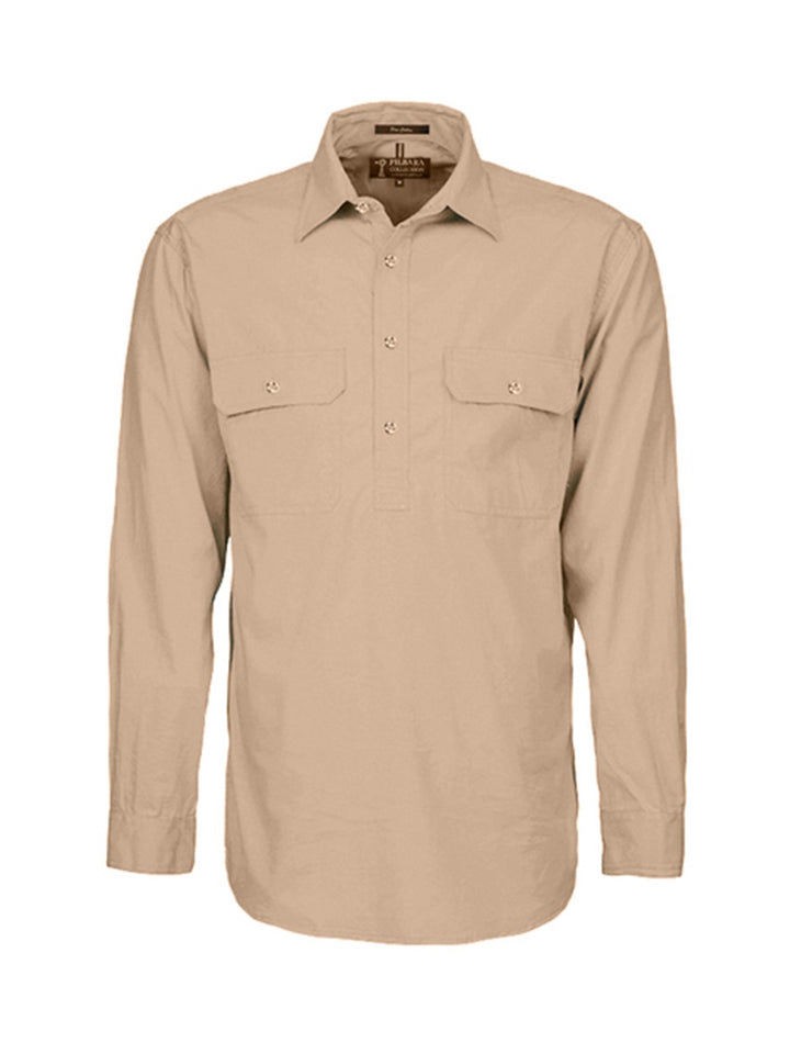 Ritemate Mens Pilbara Closed Front L/s Shirt Rm200cf [clr:azure Sz:6xl]