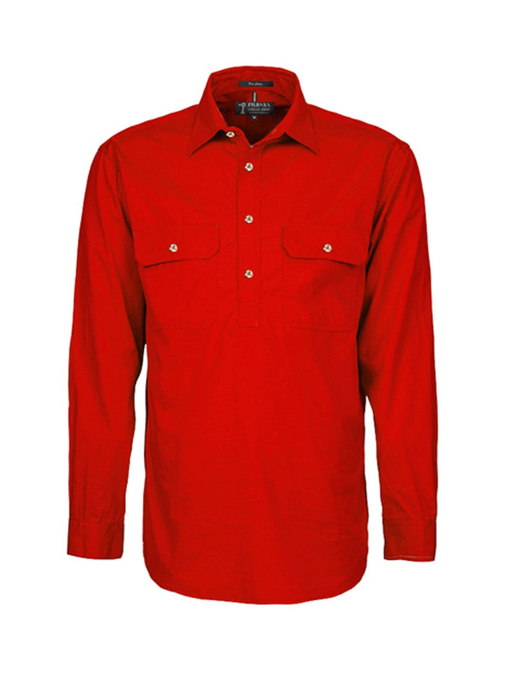 Ritemate Mens Pilbara Closed Front L/s Shirt Rm200cf [clr:azure Sz:6xl]
