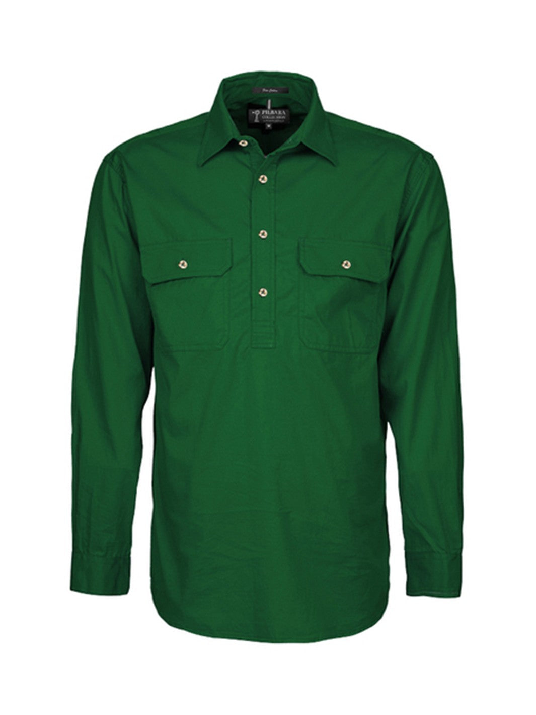 Ritemate Mens Pilbara Closed Front L/s Shirt Rm200cf [clr:azure Sz:6xl]
