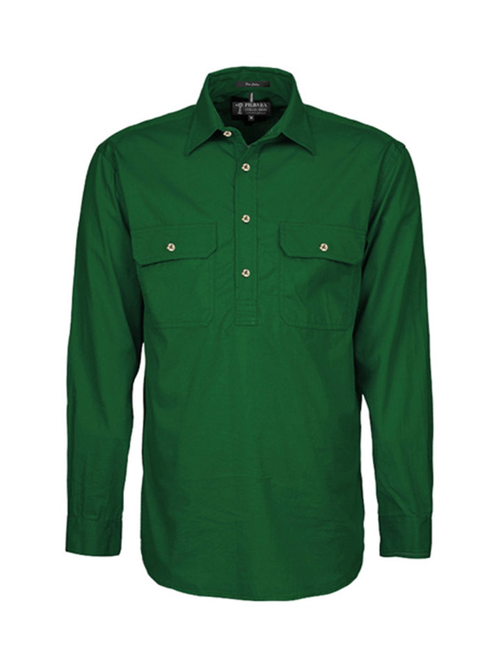 Ritemate Mens Pilbara Closed Front L/s Shirt Rm200cf [clr:azure Sz:6xl]