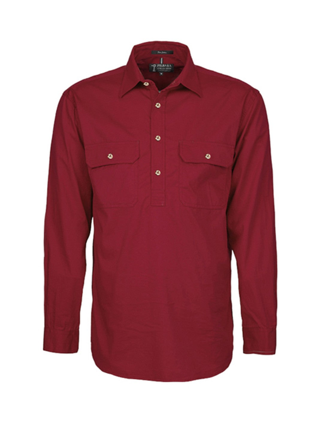 Ritemate Mens Pilbara Closed Front L/s Shirt Rm200cf [clr:azure Sz:6xl]