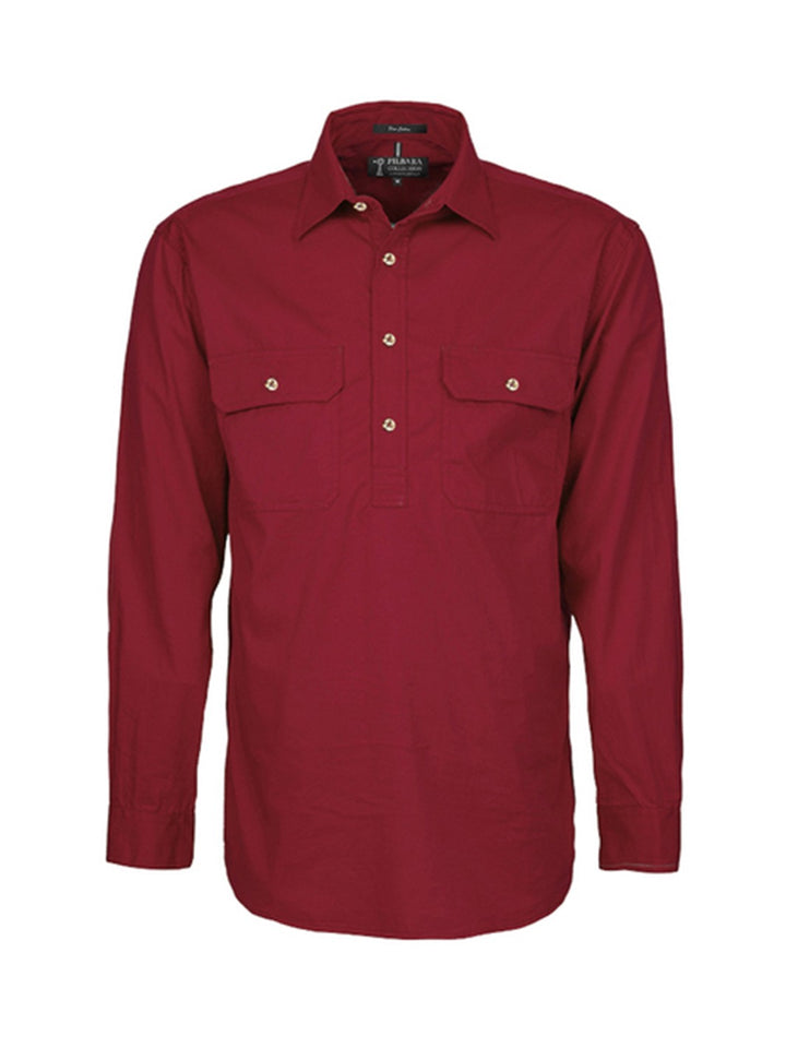 Ritemate Mens Pilbara Closed Front L/s Shirt Rm200cf [clr:azure Sz:6xl]