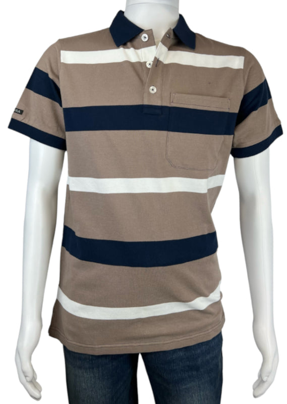 Pilbara Men's Striped Pocket Polo Short Sleeve RMPC098