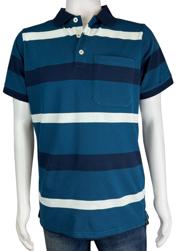 Pilbara Men's Striped Pocket Polo Short Sleeve RMPC098