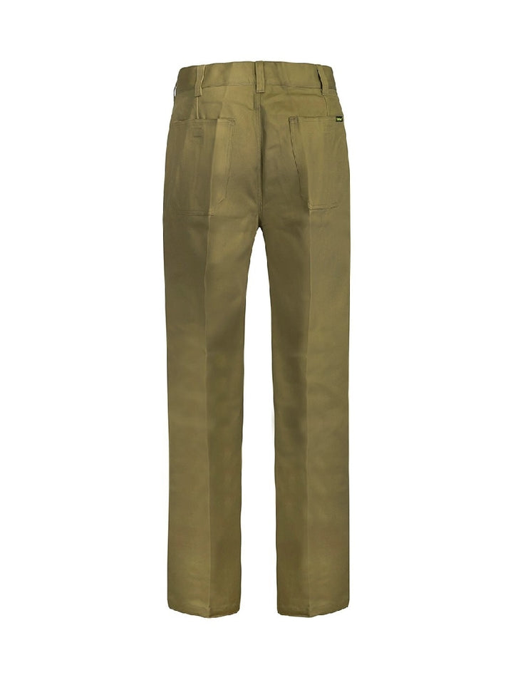 WORKCRAFT SINGLE PLEAT COTTON PANT LONG