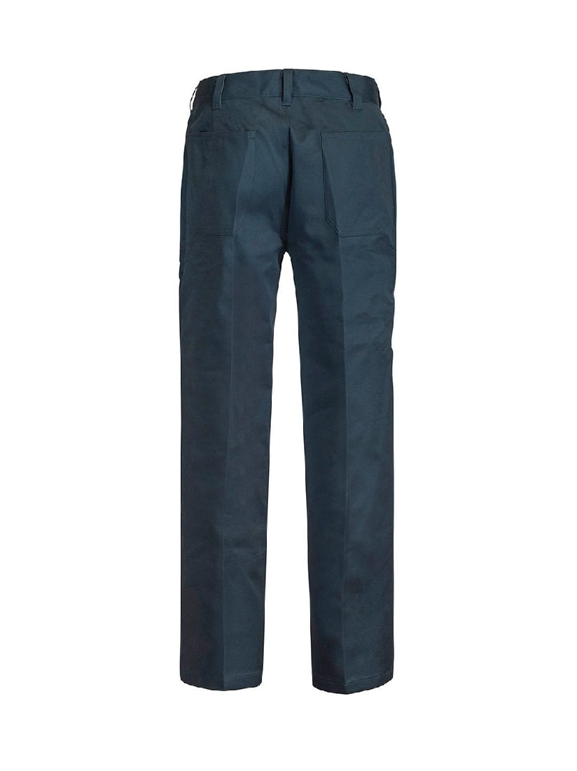 WORKCRAFT SINGLE PLEAT COTTON PANT LONG