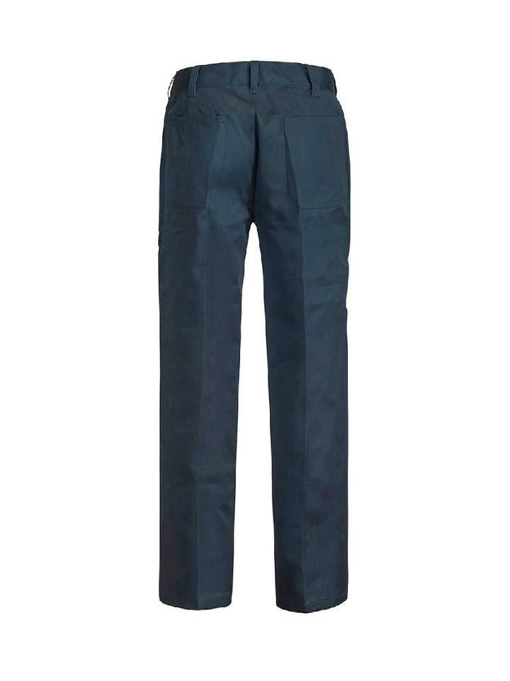 WORKCRAFT SINGLE PLEAT COTTON PANT LONG