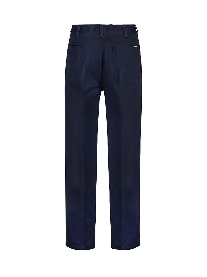 WORKCRAFT SINGLE PLEAT COTTON PANT LONG