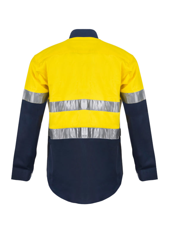WORKCRAFT TWO TONE L/S SHIRT IND TAPE WS3028