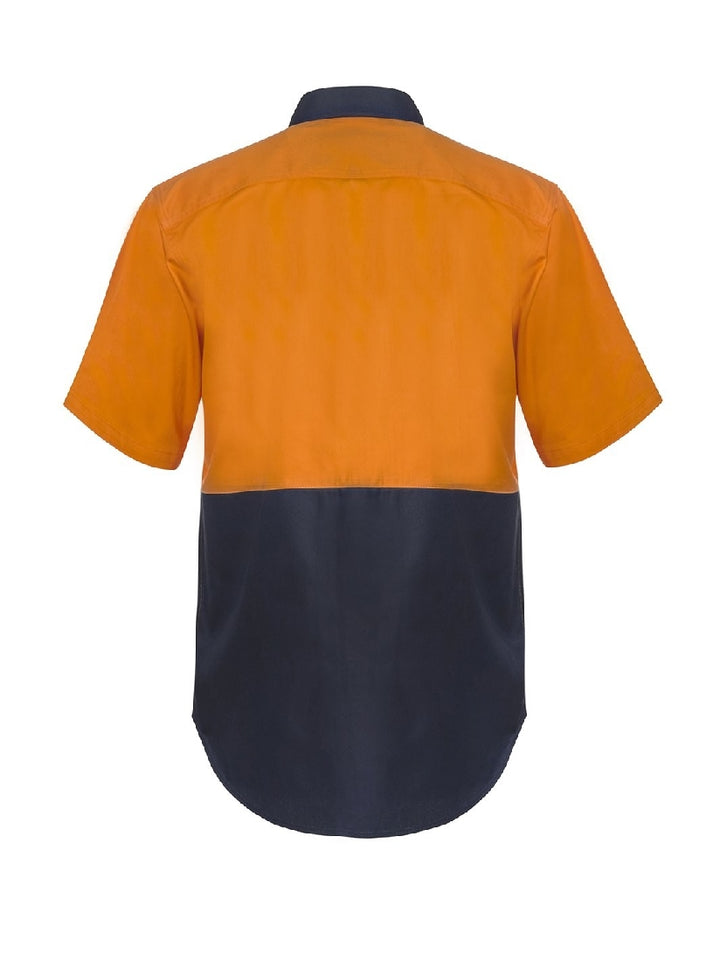 WorkCraft Hi Vis Two Tone Cotton Drill Shirt w/Press Studs WS3063