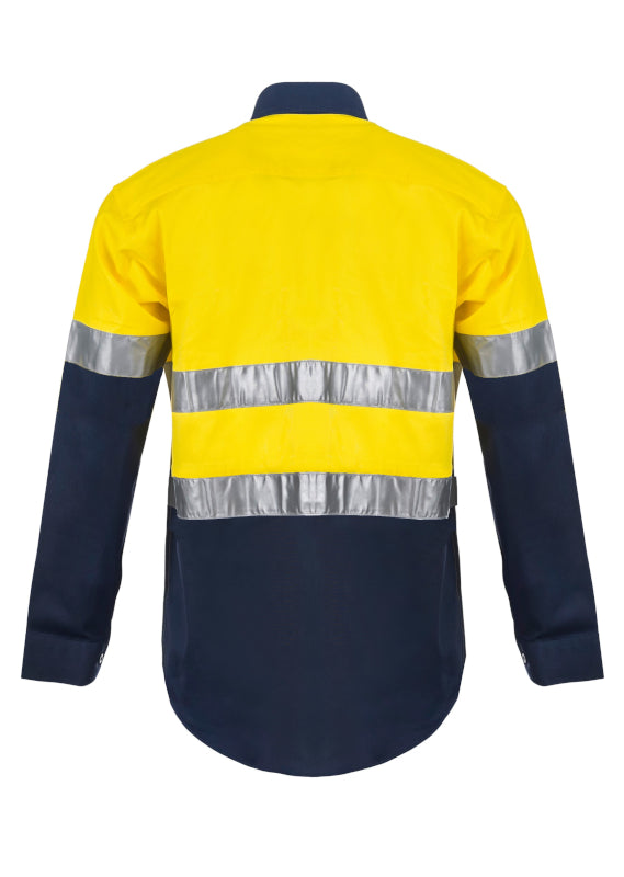 WORKCRAFT TWO TONE L/S SHIRT W CSR TAPE WS4000