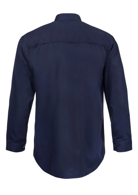 Work Craft Lightweight Vented Cotton Drill Shirt Long Sleeve WS4011 [CLR:Khaki SZ:XS]