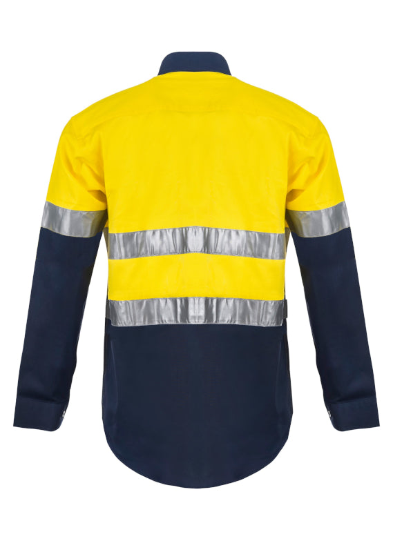 Work Craft Hi Vis Taped Two Tone Lightweight Vented Cotton Drill Shirt WS6030
