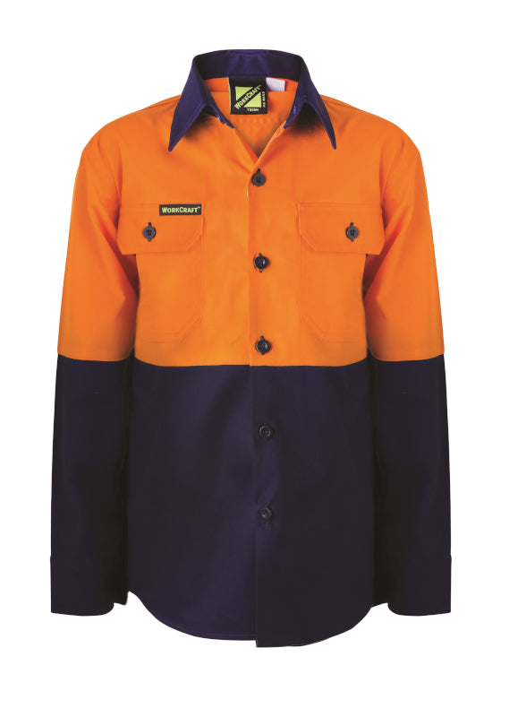 Work Craft Kids Hi-Vis Shirt L/Sleeve WSK127