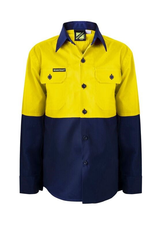 Work Craft Kids Hi-Vis Shirt L/Sleeve WSK127