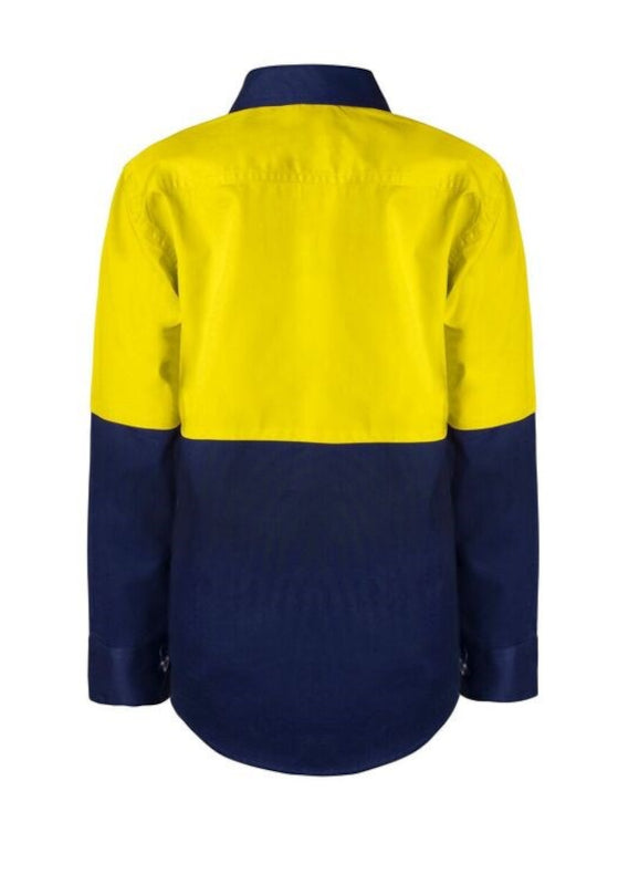Work Craft Kids Hi-Vis Shirt L/Sleeve WSK127