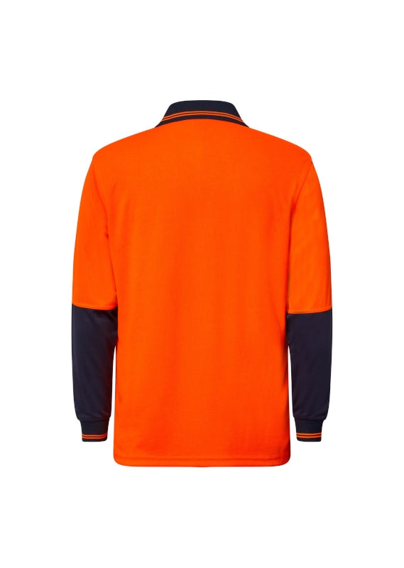 Workcraft Hi Vis Long Sleeve Polo With Pocket Wsp202 [clr:navy/orange Sz:xs]