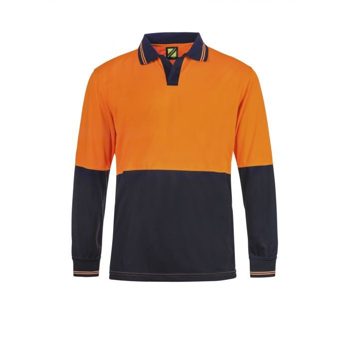 WORKCRAFT HI VI TWO TONE LS LAUNDRY POLO WSP206