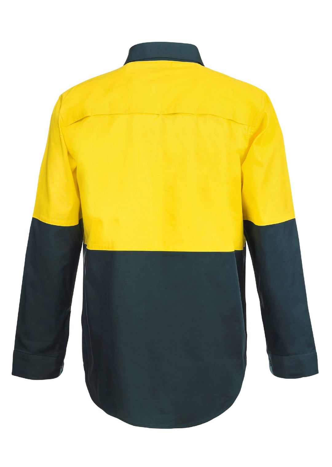 Workcraft Hi Vis Two Tone Lightweight Vented Shirt Ls Ws4255 [clr:navy/yellow Sz:8xl]
