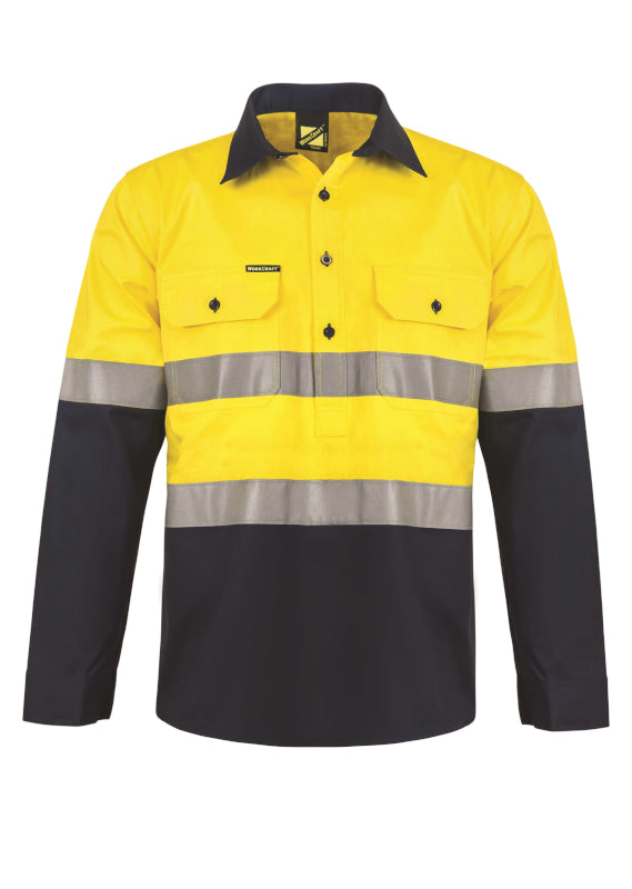WorkCraft Hi Vis Taped Two Tone Shirt w/ Semi Gusset WS6032