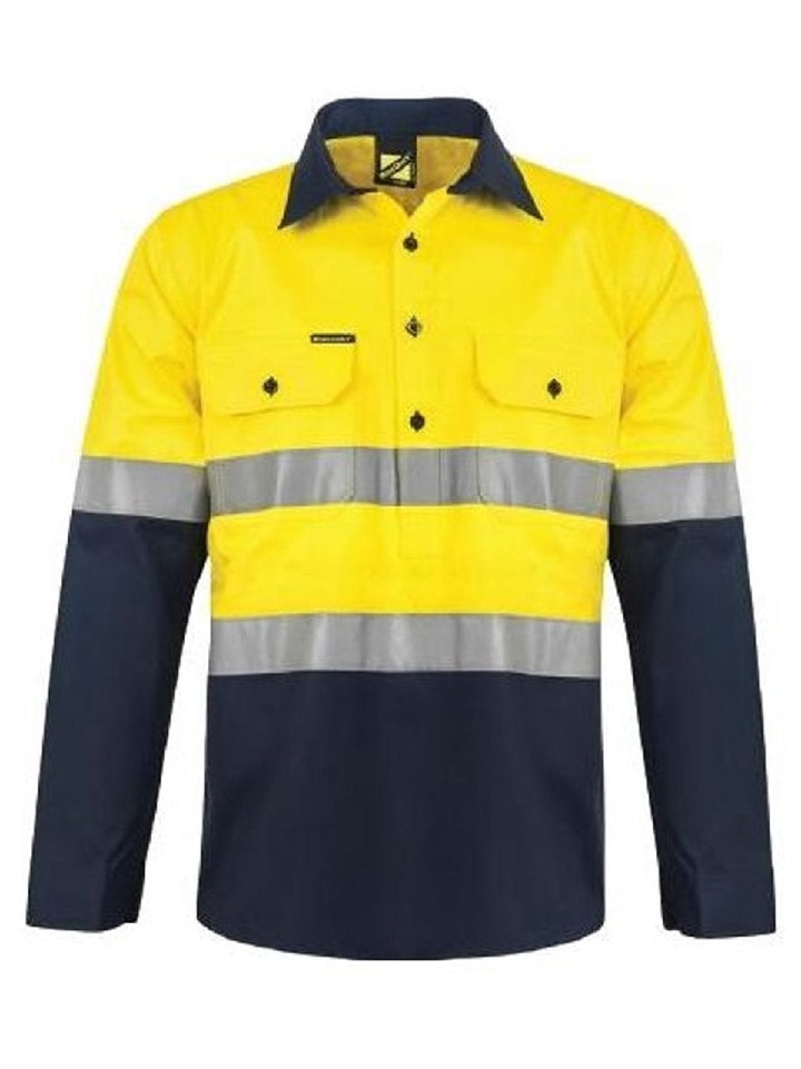 WorkCraft Hi Vis Taped Two Tone Shirt w/ Semi Gusset WS6032