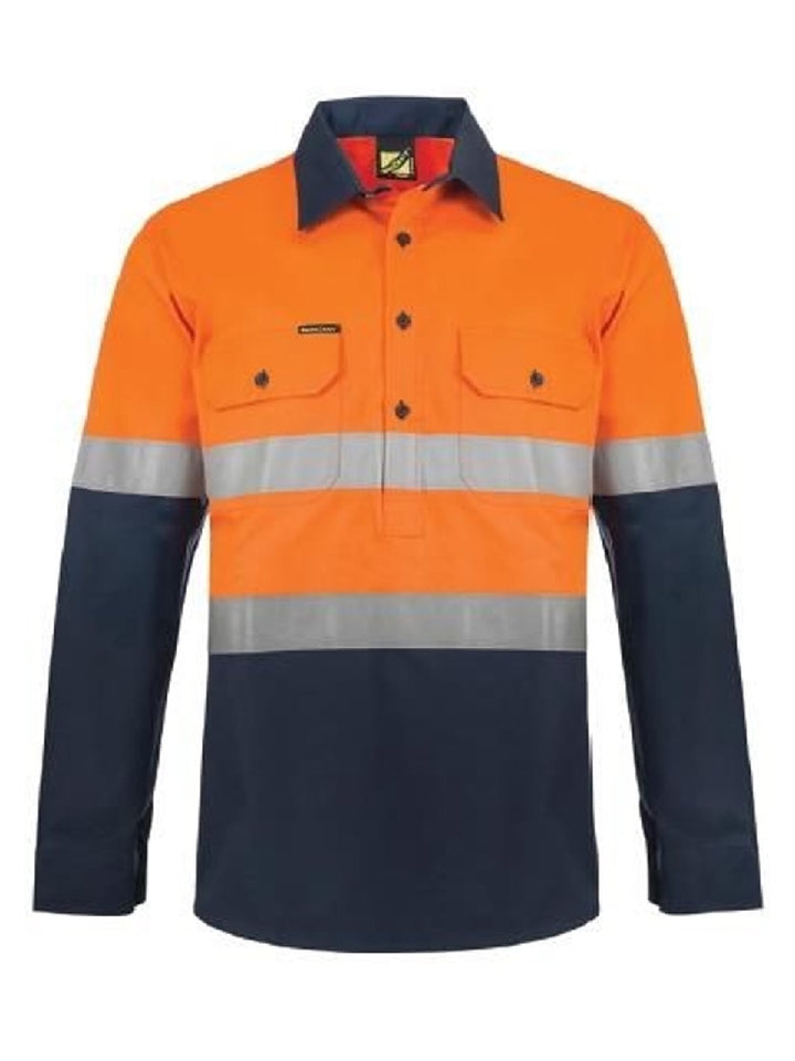 WorkCraft Hi Vis Taped Two Tone Shirt w/ Semi Gusset WS6032