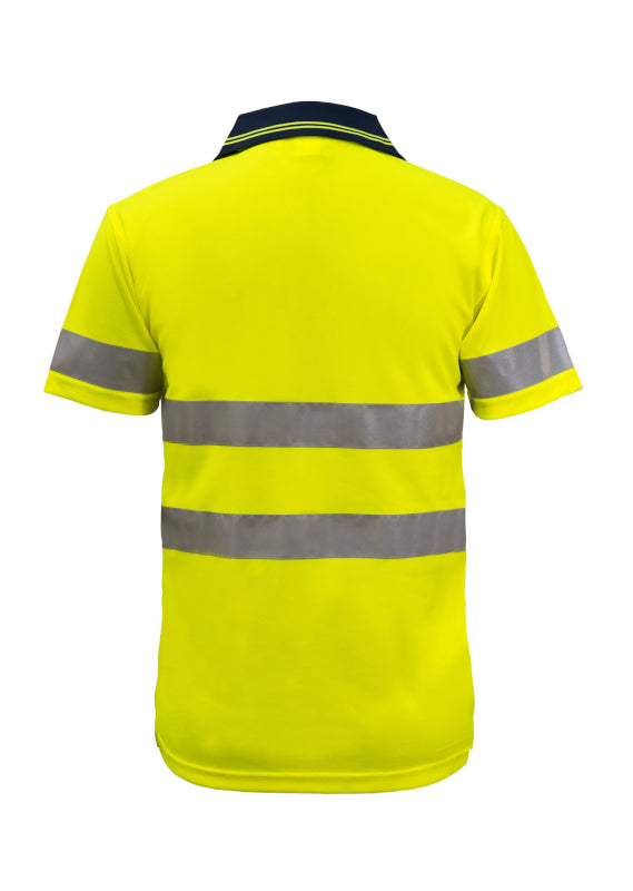 Work Craft Hi Vis CSR Taped Micromesh SS Polo WSP410 [CLR:Navy/Orange SZ:XS]