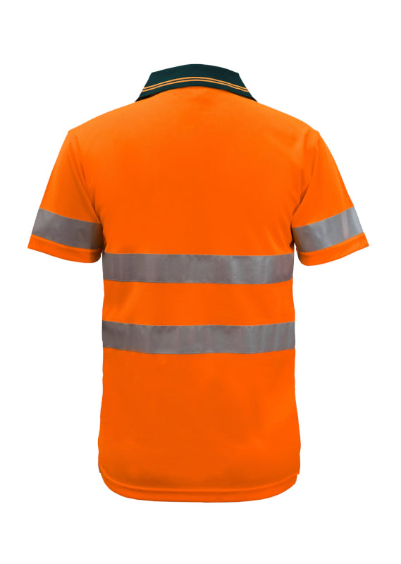Work Craft Hi Vis CSR Taped Micromesh SS Polo WSP410 [CLR:Navy/Orange SZ:XS]