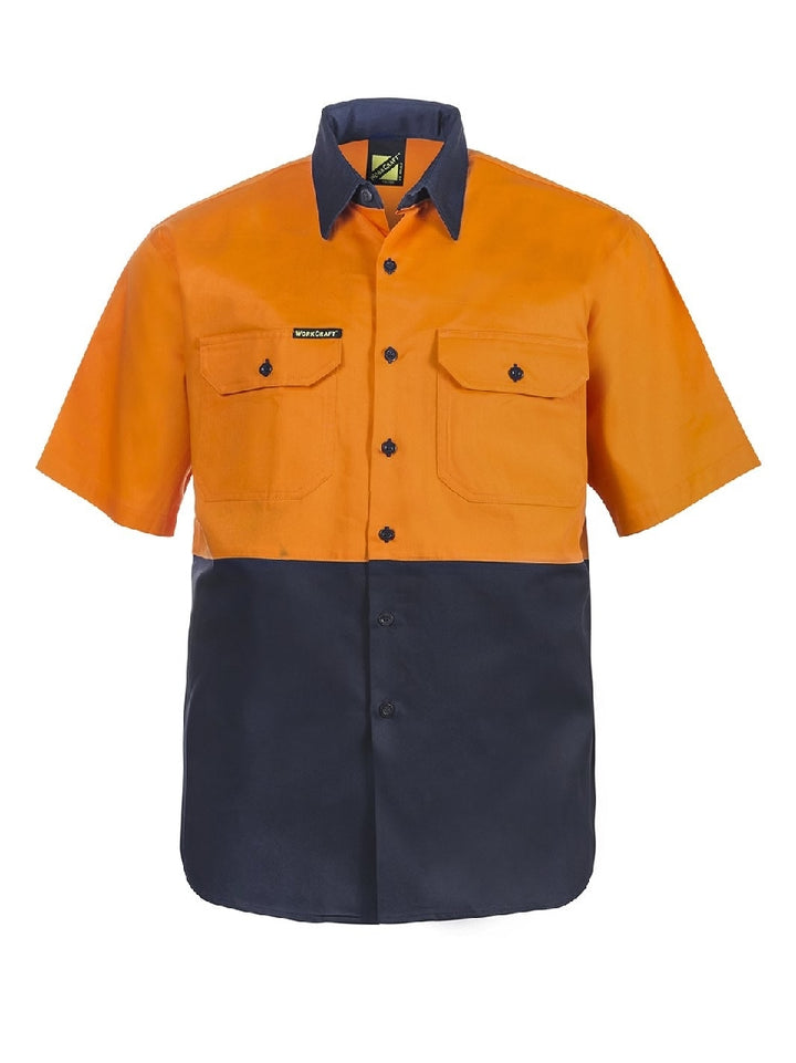 WORKCRAFT TWO TONE SHORT SLEEVE SHIRT WS3023