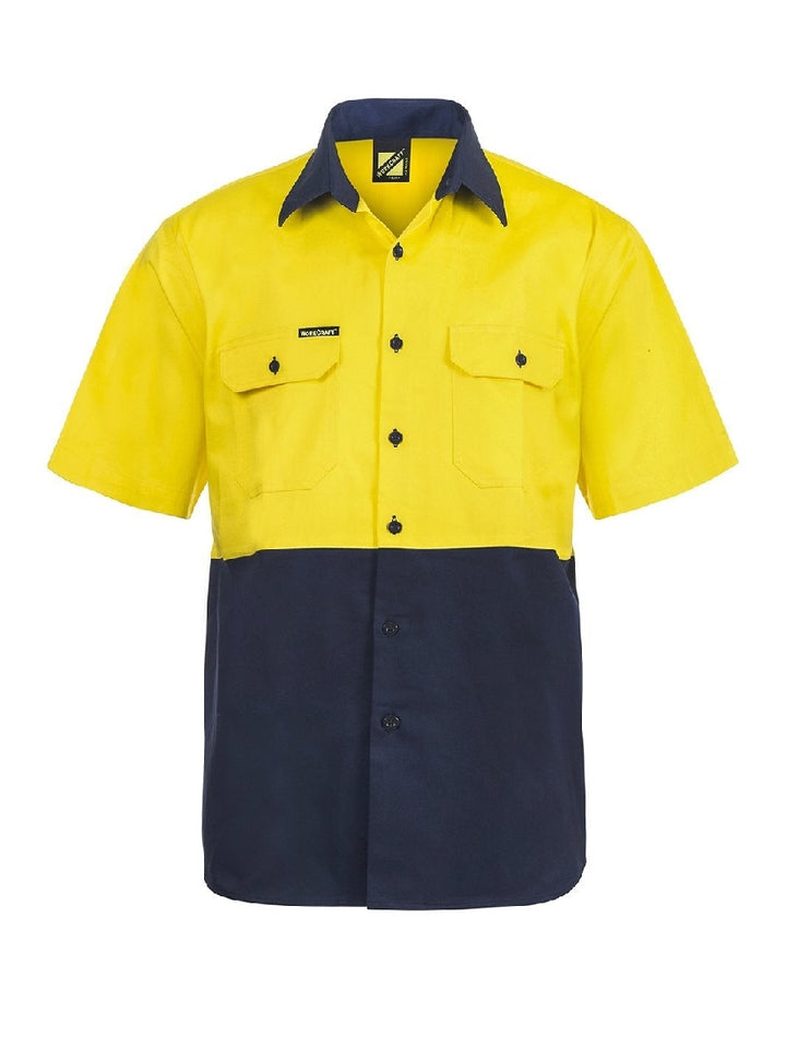 WORKCRAFT TWO TONE SHORT SLEEVE SHIRT WS3023