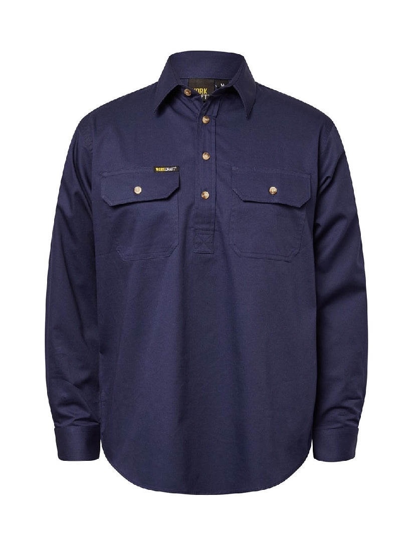 Workcraft Lightweight Closed Front Cotton Drill Shirt LS WS3029