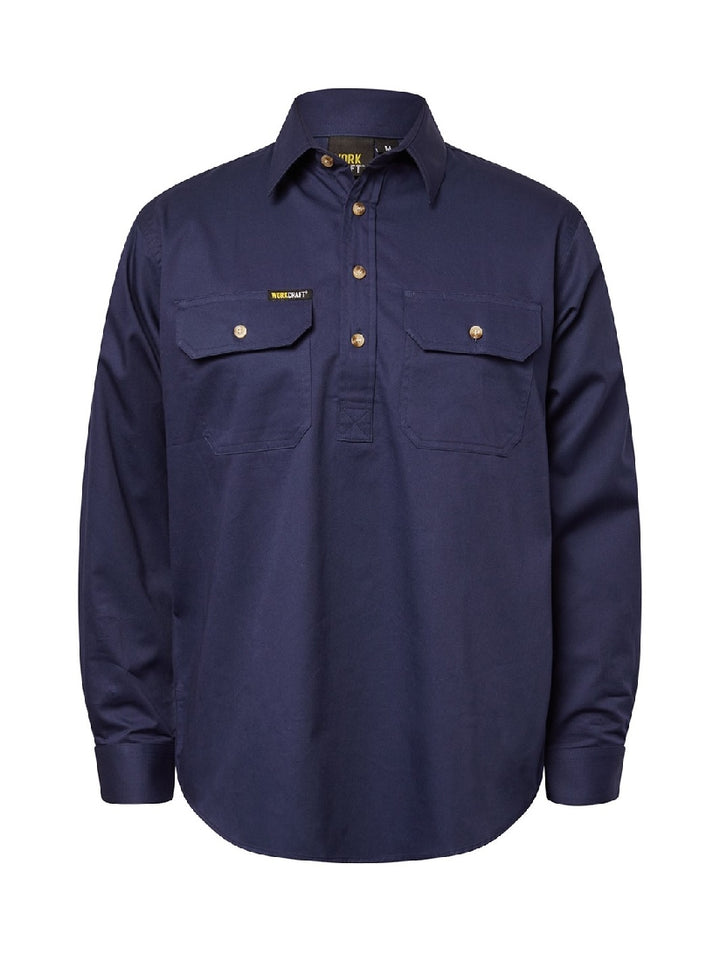 Workcraft Lightweight Closed Front Cotton Drill Shirt LS WS3029