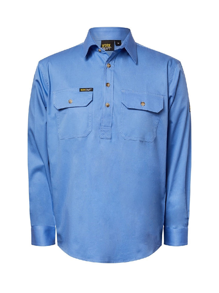 Workcraft Lightweight Closed Front Cotton Drill Shirt LS WS3029
