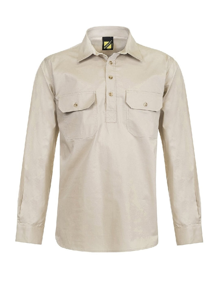 Workcraft Lightweight Closed Front Cotton Drill Shirt LS WS3029