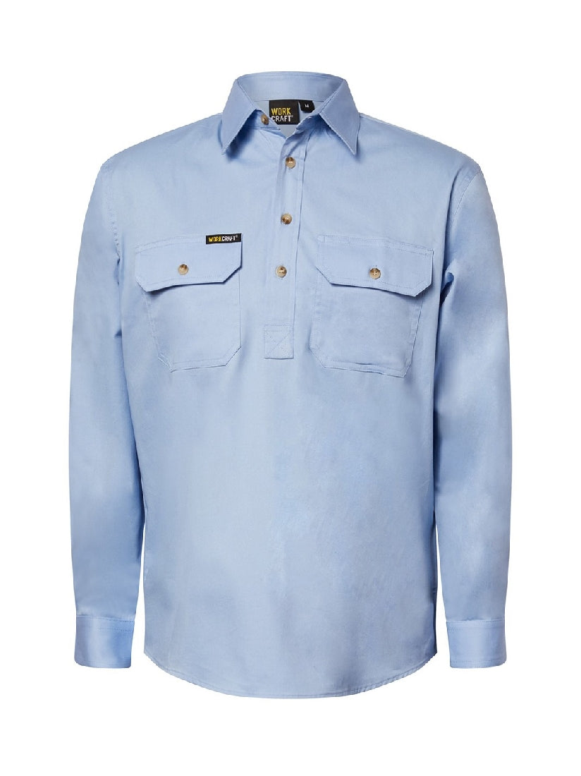 Workcraft Lightweight Closed Front Cotton Drill Shirt LS WS3029