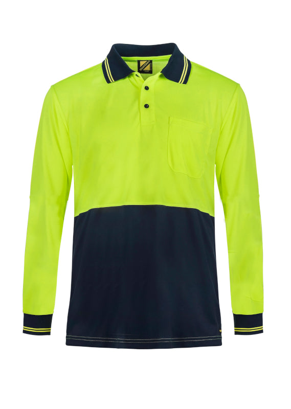 Work Craft Hi Vis Lightweight Long Sleeve Polo WSP209