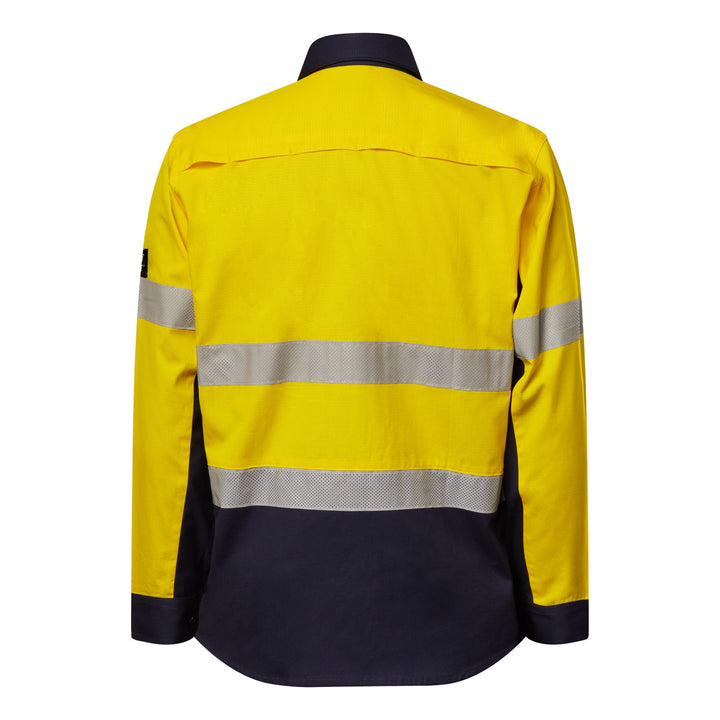 Workcraft Ripstop Ls Vented Shirt W/tape [CLR:Navy/Yellow SZ:S]