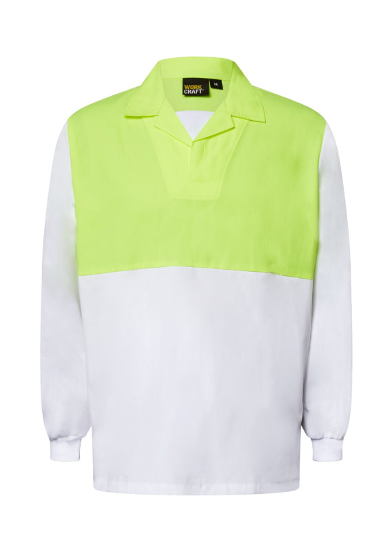 Work Craft Jac Shirt WS6069 [CLR:White/Dayglow Yellow SZ:XS]
