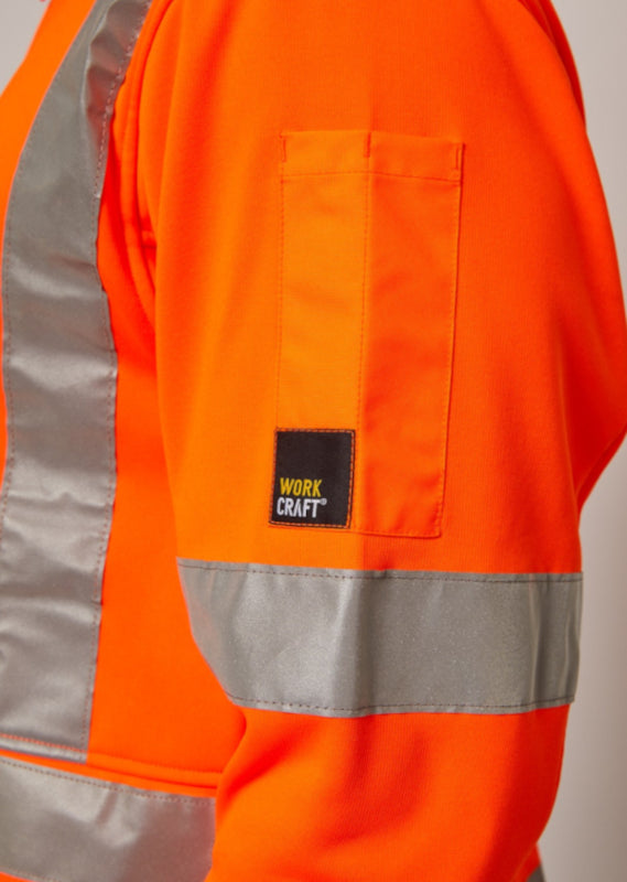 Work Craft Hi Vis Hoodie X-Taped WT8016 [CLR:Orange SZ:2XS]