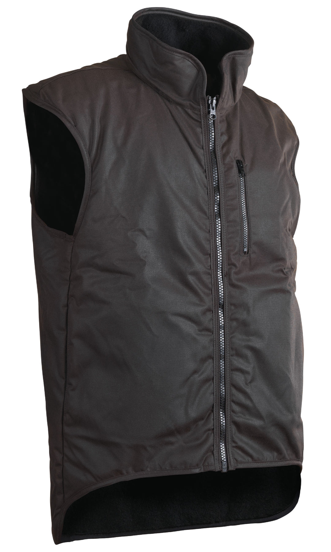 Styx Mill™ Oilskin Brown Fur Lined Vest Brown [SZ:5XL]