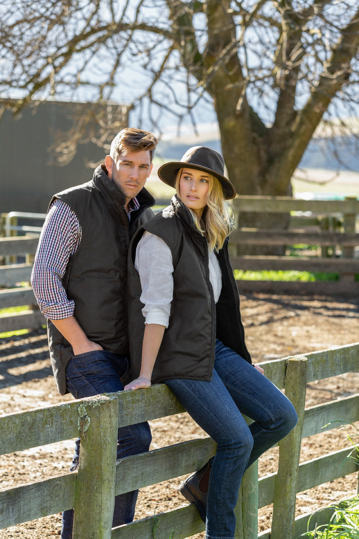 Styx Mill™ Oilskin Brown Fur Lined Vest Brown [SZ:5XL]