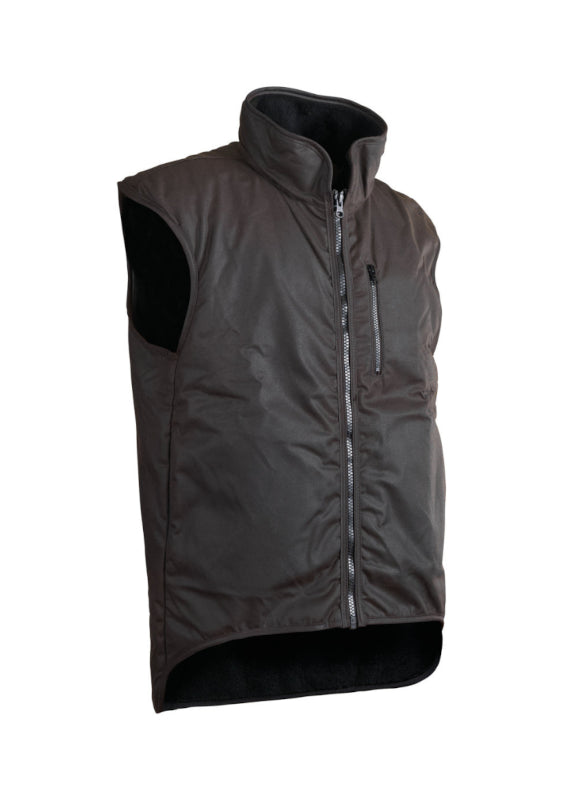 Styx Mill™ Oilskin Brown Fur Lined Vest Brown [SZ:7XL]