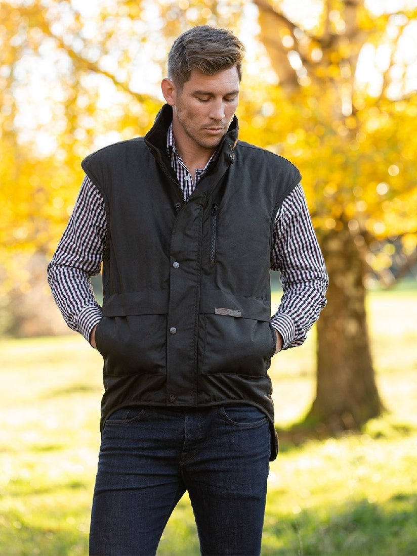 Wool lined oilskin vest sales