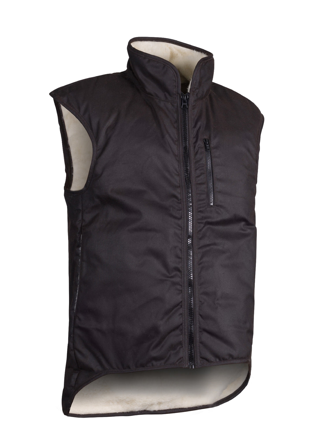 Styx Mill™ Oilskin Brown Shearling Lined Vest Brown [sz:xl]