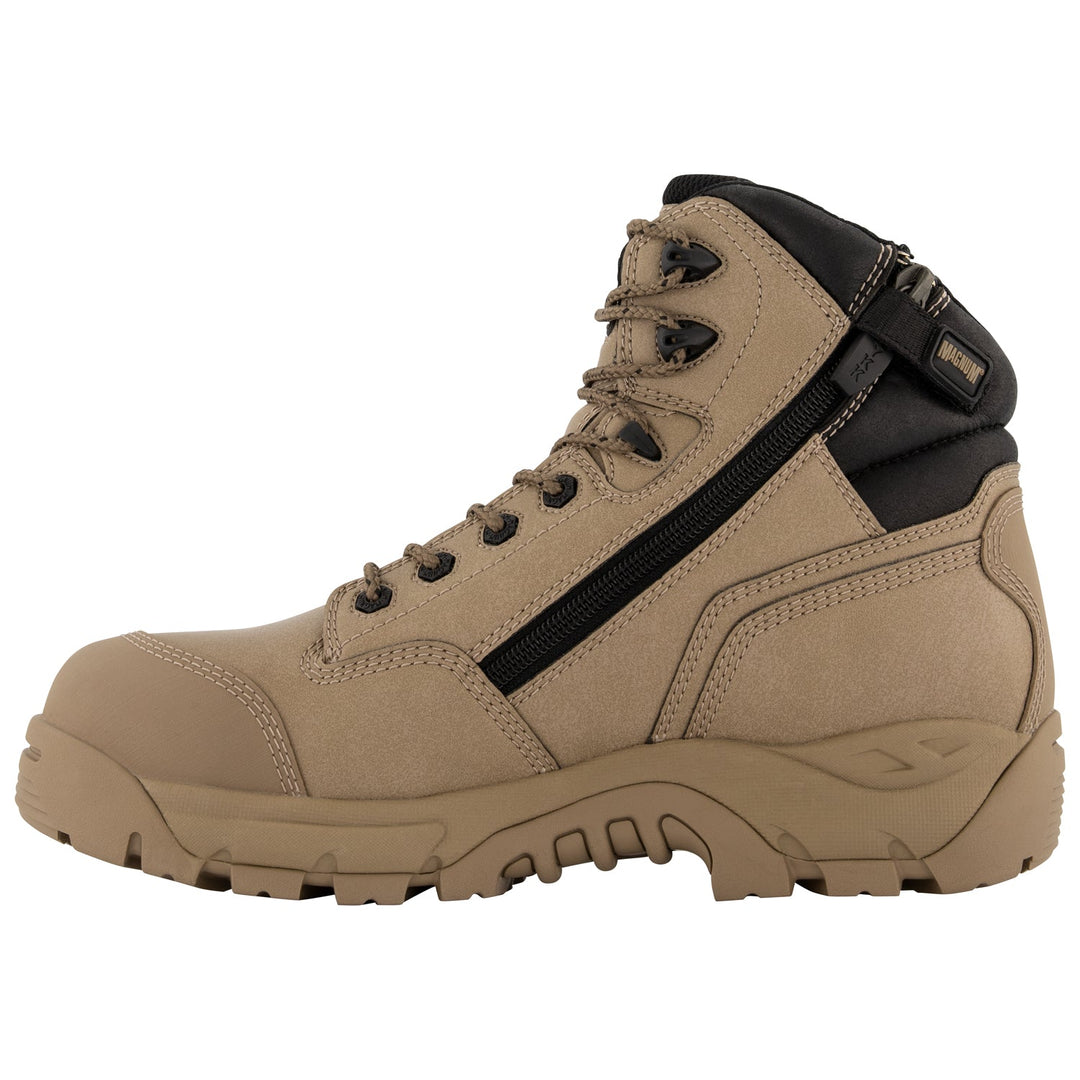 Magnum Precision Max SZ Composite Toe, Lace Up With Zip Side WPI - Stone
