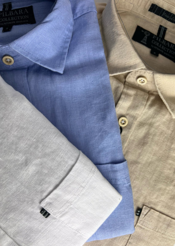 Pilbara Mens Linen Short Sleeve Shirt Rmpc055s